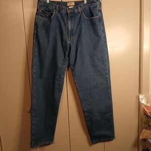 L.L. Bean Relaxed Fit Mens 38x34 Blue Fleece Lined Jeans (0588A2)